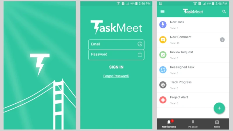 TaskMeet Mobile App Screen 1